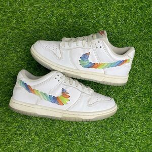 Nike Dunk Low SE Rainbow Lace Swoosh White Size Women’s 6